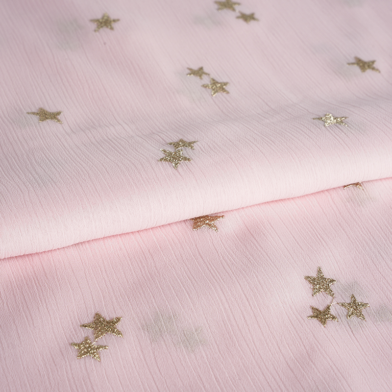 Fabraic Bróidnéireachta Star Chiffon Crepe 75D