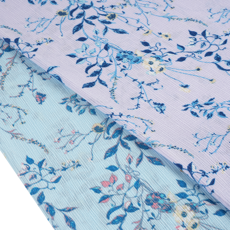 50 * 68 Coirt Ilchodach Síoda ​​Crinkle Fabraic Uisce Bláth Hibiscus